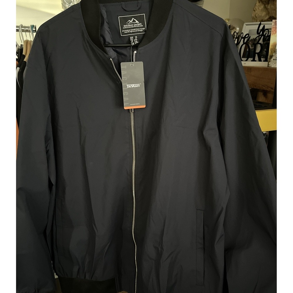 TacVasen Men's Lightweight Spring Fall Casual Windbreaker Bomber Jacket XL Navy
